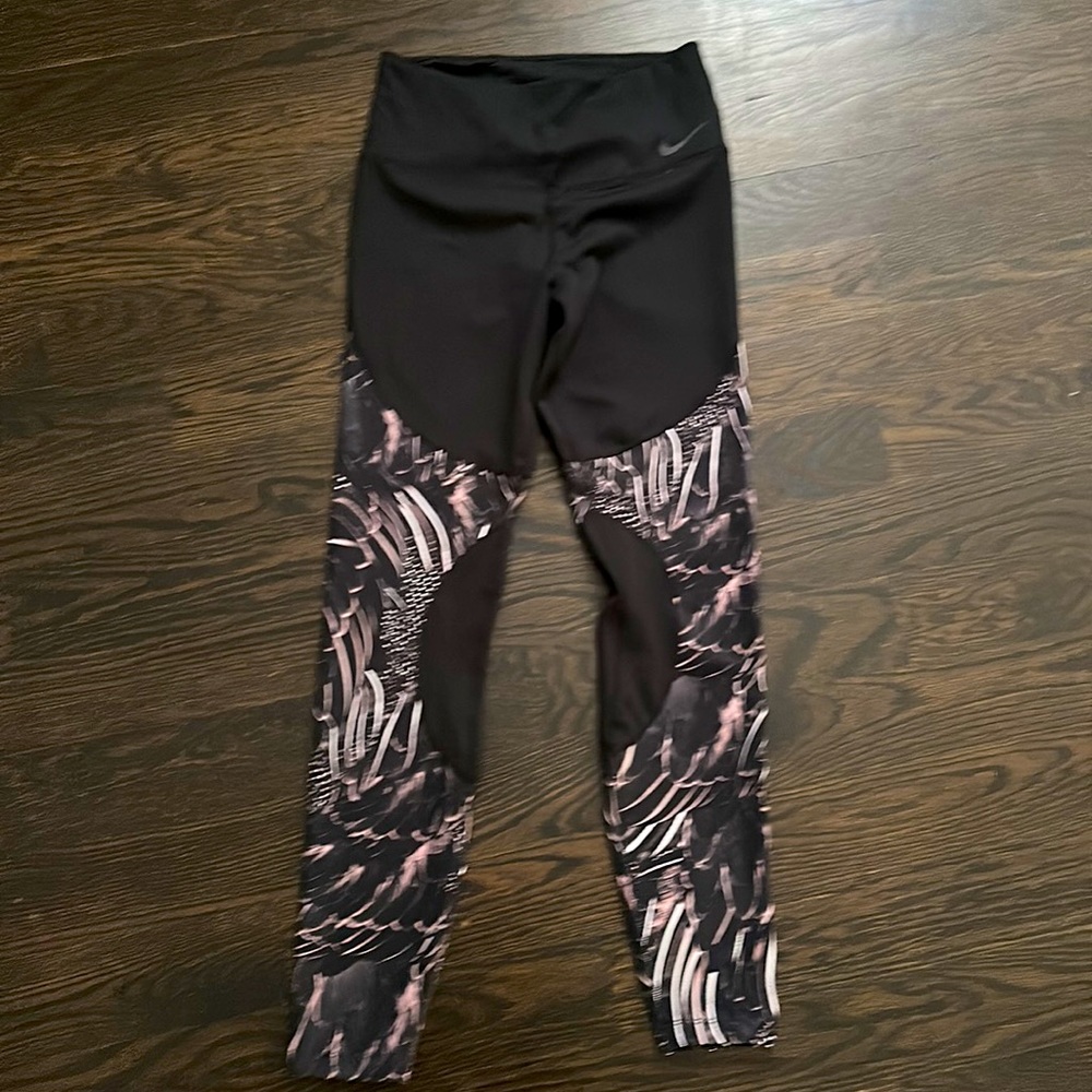 NIKE Women's Power Printed Training Tights (Black/Smokey Mauve, XS)